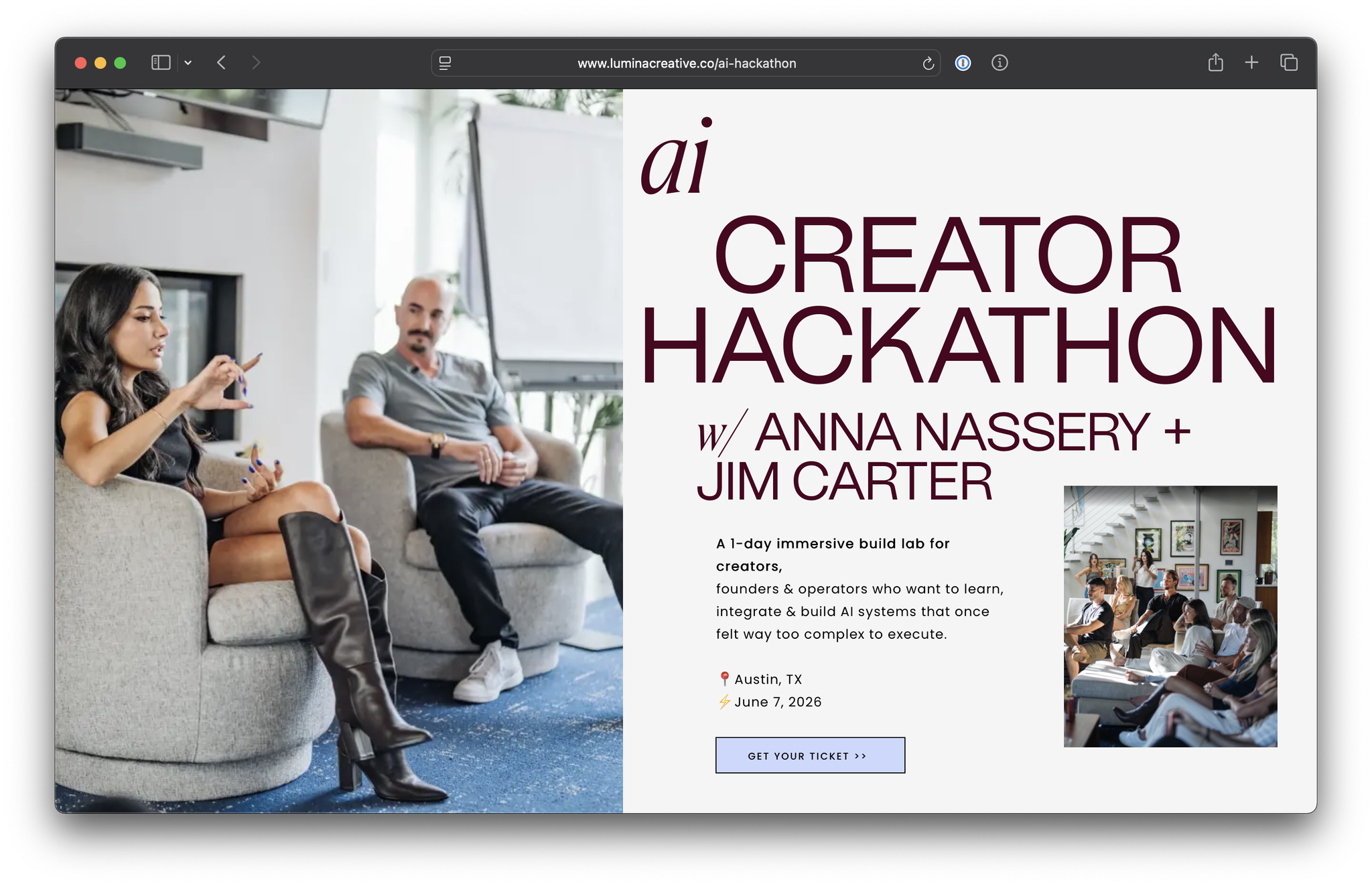 AI Hackathon with Anna Nassery + Jim Carter III